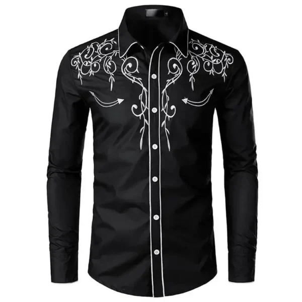 Fashionable Embroidery Shirt Casual Denim Shirt Western Style Shirt From China Large Size Leisure Shirt For Men - Imagen 3