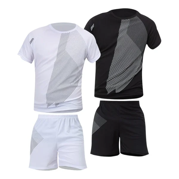 2/6 Pack Plus Size Men's Quick-drying Short-sleeved Shorts Suit Men's Leisure Sports Running Fitness T-shirt Joker Shorts Teen - Imagen 6