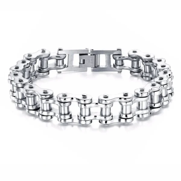 Stainless Steel Biker Chain Bracelet Mens Bracelet Link Chain Motorcycle Bicycle Style Bracelets Fashion Punk Bangles Jewelry - Imagen 3