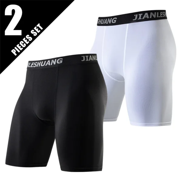 2/5 Pcs Men's Long Sports Cycling Boxer Shorts Teenagers Running Training Casual Underwear Joker Comfortable Fitness Shorts - Imagen 2