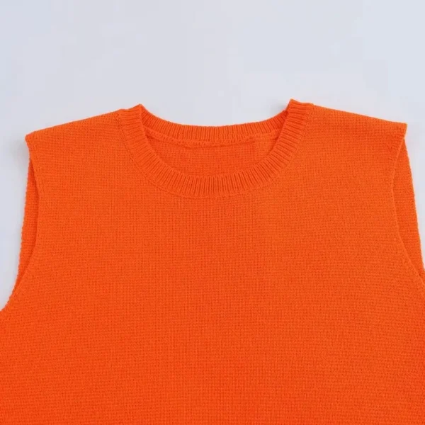 TRAFSHE Cropped Women Sweaters Ruffle Vest Knit Clothing Sleeveless Pullover Tops Outerwears Knitwear Women's Vest - Imagen 2