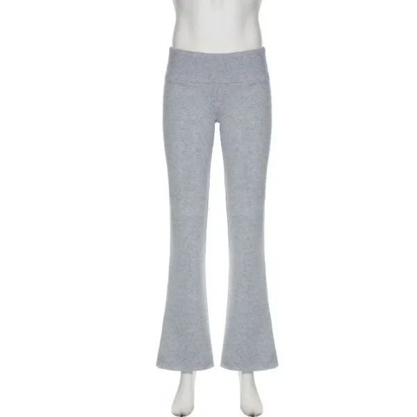 Casual Sexy Basic Solid Flare Pants Y2K Slim Low-Waisted Boot Cut Pants Women 2024 Autumn Spring Fashion Streetwear Lady - Imagen 5