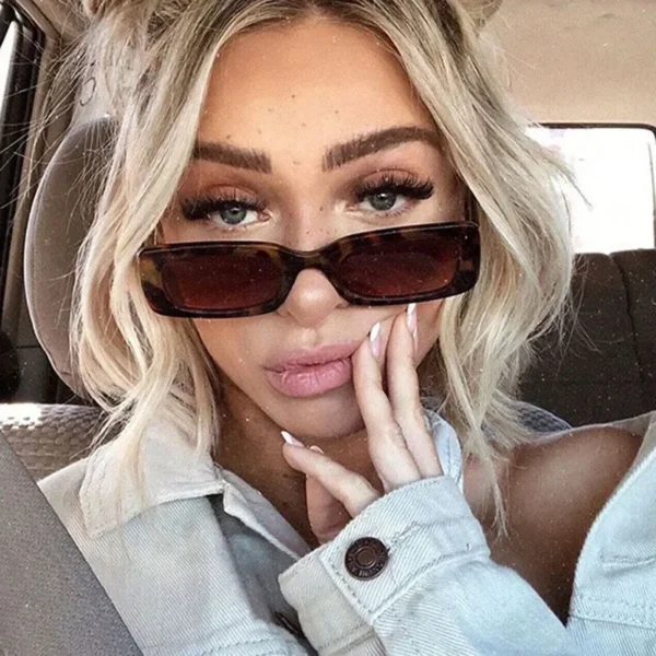 Fashion Sunglasses Classic Retro Square Glasses Women Brand Vintage Travel Small Rectangle Sun Glasses Female Eyewear Anti-Glare - Imagen 4