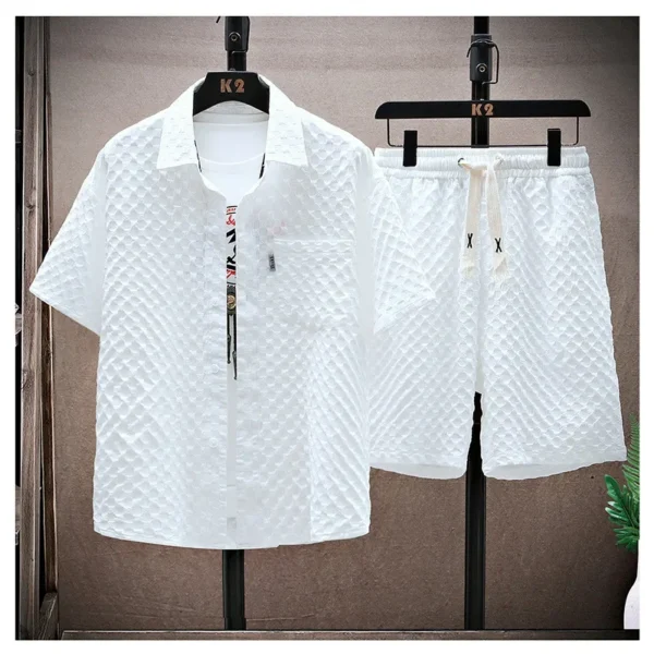 Casualsuit Men's Short Sleeve Sport Suit Vintage Trendy Fashionable Lightweight Summer 2024 New Arrival - Imagen 2