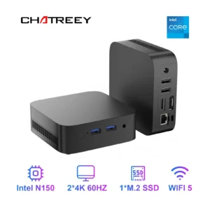 T10 Mini PC Intel Twin Lake N150 Windows 11 Ultra Small Pocket Computer 4K 60Hz 4K 60Hz Output Wifi5 BT4.2