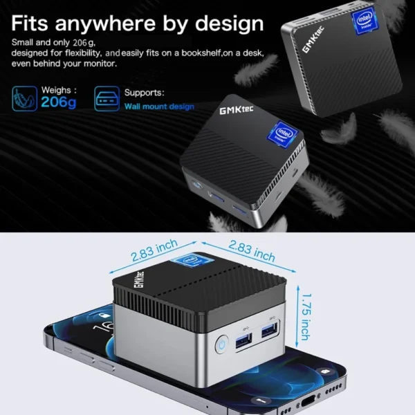 GMKtec KB5 Mini PC Intel Celeron N5105 Windows 11 Pro 4K Mini PC DDR4 8GB RAM 128GB ROM WiFi5 BT4.2 Desktop Computer Work - Imagen 5