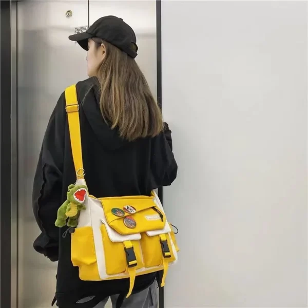 Harajuku Men Nylon Crossbody Bags for Women Messenger Bag Girls School Book Bags Youth Canvas Handbags Shoulder Bag Sac Bolsas - Imagen 6