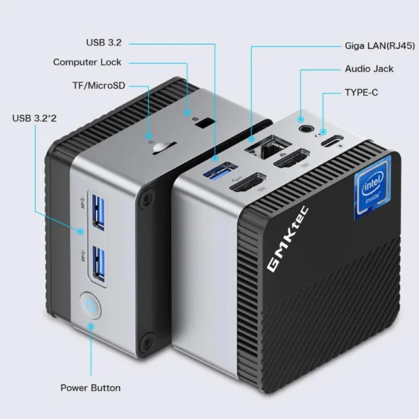 GMKtec KB5 Mini PC Intel Celeron N5105 Windows 11 Pro 4K Mini PC DDR4 8GB RAM 128GB ROM WiFi5 BT4.2 Desktop Computer Work - Imagen 6