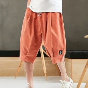 Plus Size Summer Harem Pants Men Short Joggers Chinese Style Calf-Length Casual Baggy Pants Male Capris Trousers 8XL