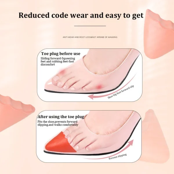 Pu Foam Toe Plug Insert for Men Women Soft Anti-wear Toe Filled Insole High Heels Pain Relief Protector Adjustable Half Size Pad - Imagen 2