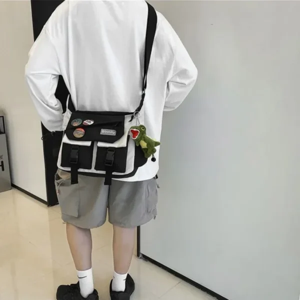 Harajuku Men Nylon Crossbody Bags for Women Messenger Bag Girls School Book Bags Youth Canvas Handbags Shoulder Bag Sac Bolsas - Imagen 5