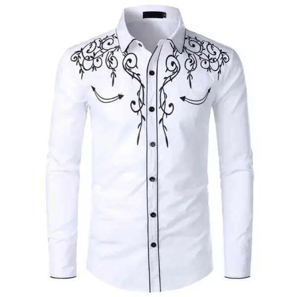 Fashionable Embroidery Shirt Casual Denim Shirt Western Style Shirt From China Large Size Leisure Shirt For Men - Imagen 4