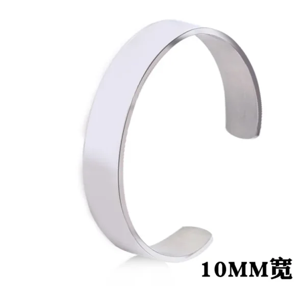 New Classic Simple Men Bracelet Open Adjustable Glossy Stainless Steel Bracelet BR1133 - Imagen 5