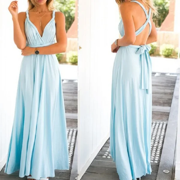 Sexy Women Multiway Wrap Convertible Boho Maxi Club Red Dress Bandage Long Dress Party Bridesmaids Infinity Robe Longue Femme - Imagen 4