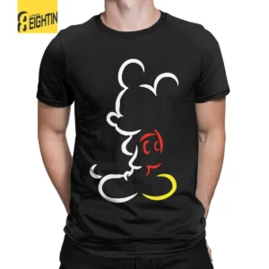 Mickey Mouse T Shirts for Men 100% Cotton Novelty T-Shirts Crew Neck Tees Short Sleeve Clothes Gift Idea