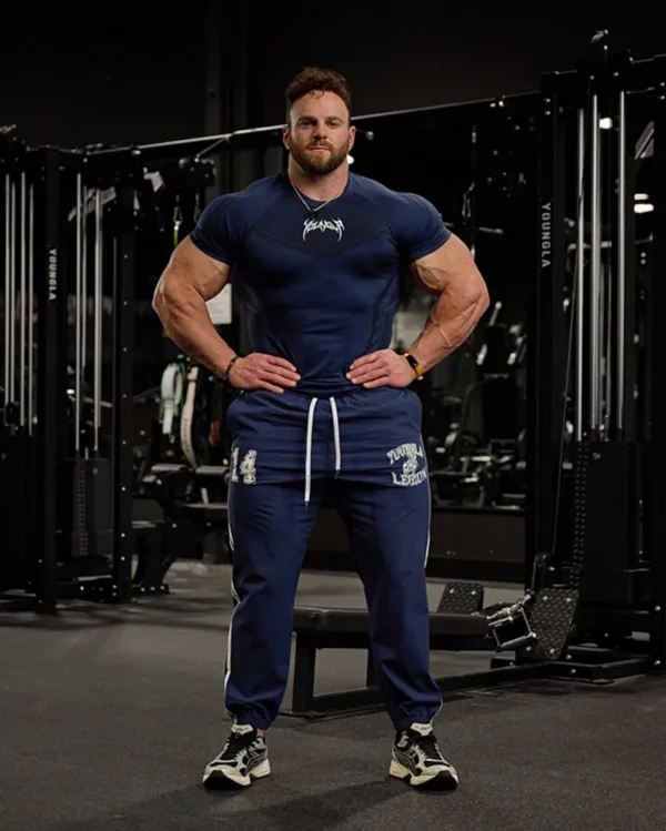 New American Summer T-shirt Men's Sense Of Strength And Fashion Fitness Style Bodysuit Jogger Outdoor High Stretch Running Shirt - Imagen 3