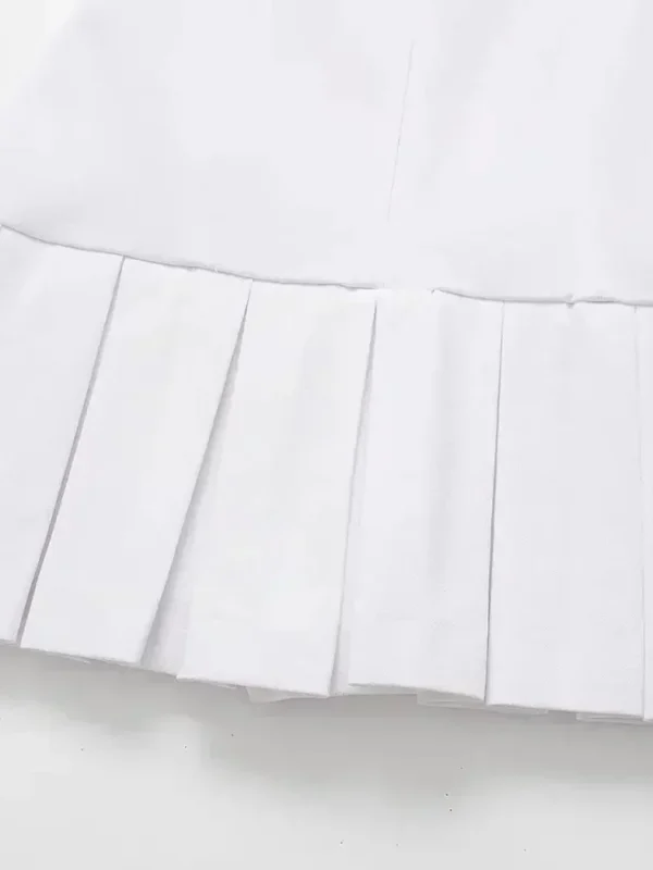 2025 Summer Women Pleated Short Dresses For Women Sleeveless Splicing Mini Dress Female Elegant Party Dresses - Imagen 4