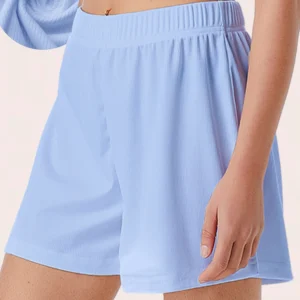 Casual Shorts Women 2024 New Summer Simple Comfortable Elastic Waist Cool Breathable Solid Color Casual Sports Five Quarter Pant