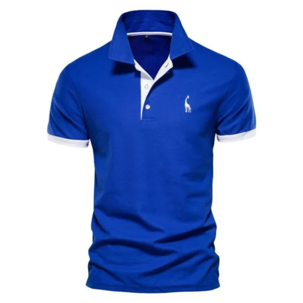 Men's sports casual POLO shirt, comfortable mesh embroidered fawn quick drying lapel short-sleeved polo shirt top T-shirt - Imagen 2