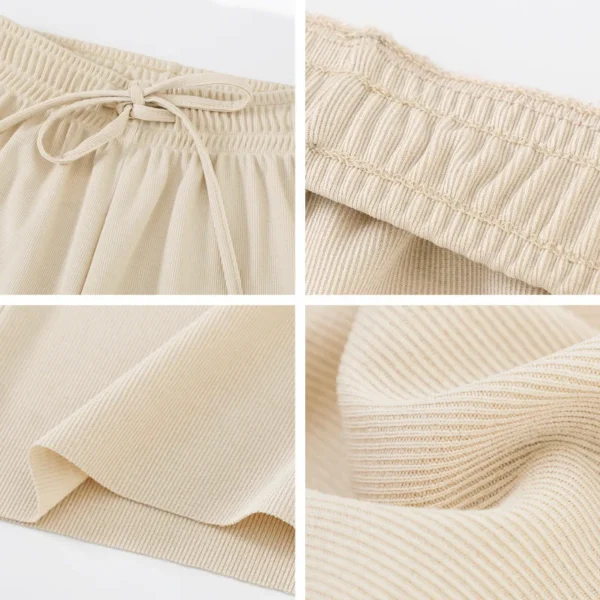Women Ankle-Length Wide Leg Pants Casual Summer Solid Elastic Waist Loose Ice Silk Pants Spring Summer Female Trousers - Imagen 6