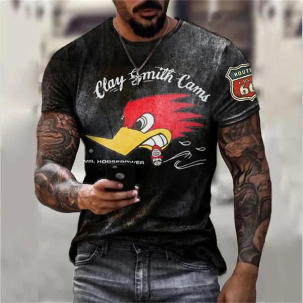 2023 T-SHIRT FOR MAN Fashion new 3D digital print summer hot-selling short-sleeve O neck men's sports retro style T-shirt Top - Imagen 4