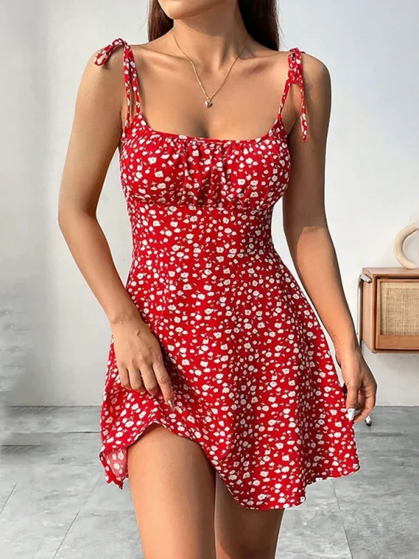 Women's Summer Floral Spaghetti Strap Beach Short Dress,Womens Dresses,Woman Clothing,Woman Clothes,Sundress,New In Dress 2025 - Imagen 5
