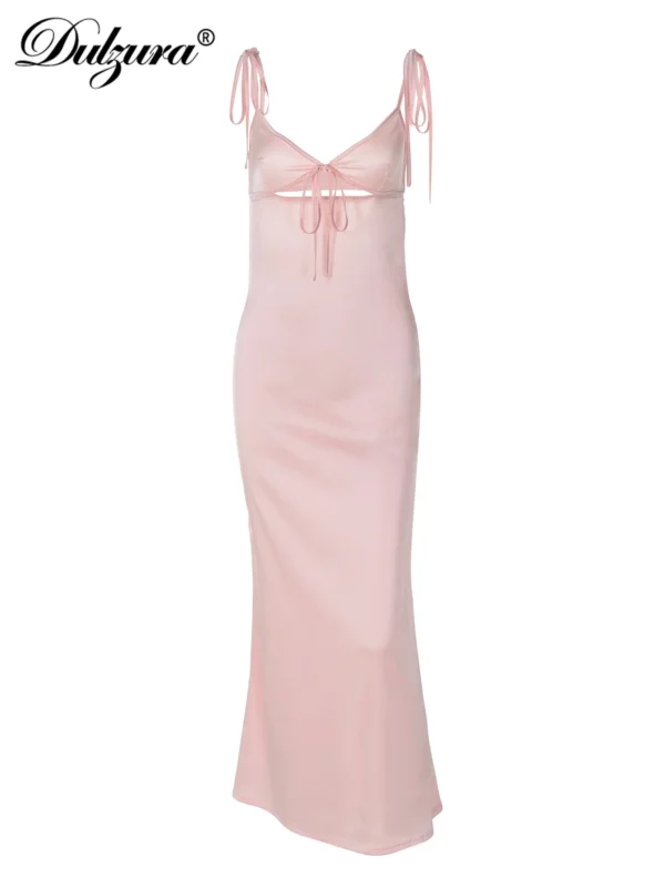 Dulzura Backless Lace Up Spaghetti Straps Cut Out Midi Dress Women Club Holiday Evening Party Dresses Y2K Clothes Drop Shipping - Imagen 6
