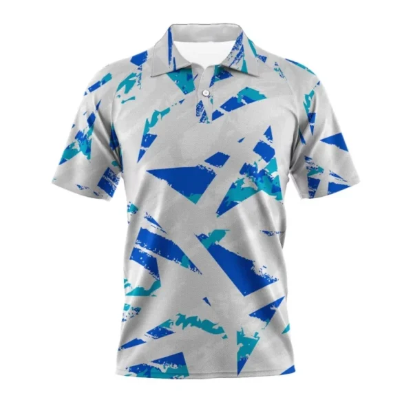 Stripe Geometry Polo Shirt For Men Colorful Pattern 3D Printed T-Shirts Summer Street Casual Short Sleeve Loose Tops Lapel Tees - Imagen 4