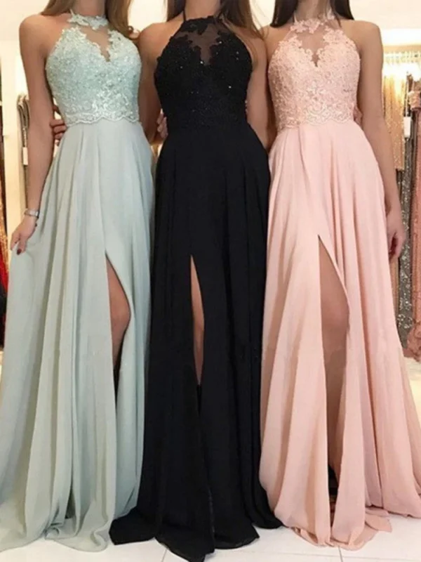 Dress Women Wedding Sexy Halter Lace Floral Sleeveless High Waist Evening Long Dresses Gown Vestidos Slim Fit Elegant 2024 - Imagen 3
