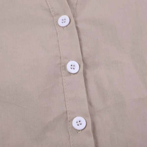 14 Colors Cotton Linen Shirts Casual Loose Blouse Blended Oversize Long Sleeved V Neck Tops S-5XL Women Plus Size Clothing Tunic - Imagen 4