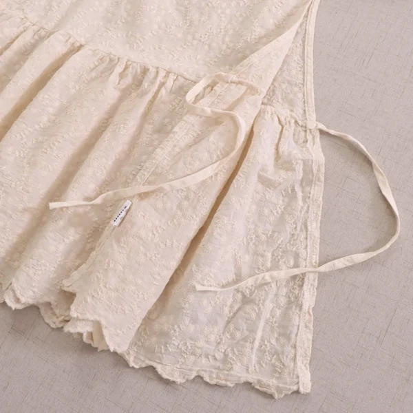 Japanese Sweet Mori Girl Embroidery Sleeveless Blouse Women Summer O-neck Solid Color Vintage Loose Vest Tank Tops - Imagen 6