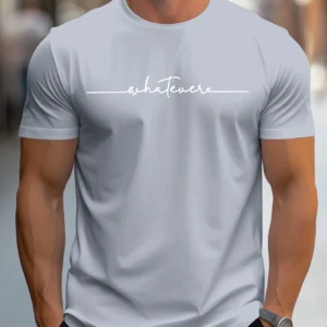 Men's Summer Casual Loose Size 100% Cotton Letter Print Round Neck Short Sleeve T-shirt Top