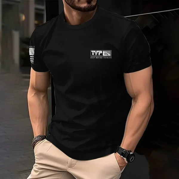 Vintage Americana Men's T-Shirts Clothing Casual Crew Neck Short Sleeve Top Outdoor Simple Daily Menswear Breathable Sports Tee - Imagen 3