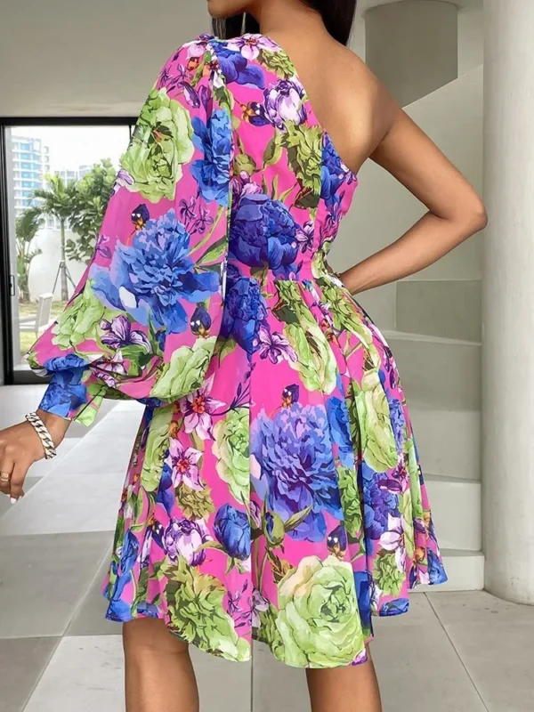 New Boho Print Women Dress Spring Fashion Sexy Off Shoulder Office Elegnat Casual Dresses Female Sweet Party Dress Robe Femme - Imagen 5