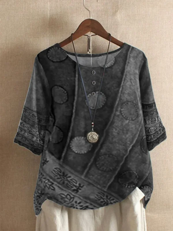 Blouse Women's Fashion Loose Digital Printing Casual Top T-shirt Блузка Летняя Женская Shirts For Women Top Damski Bluzka Damska - Imagen 4