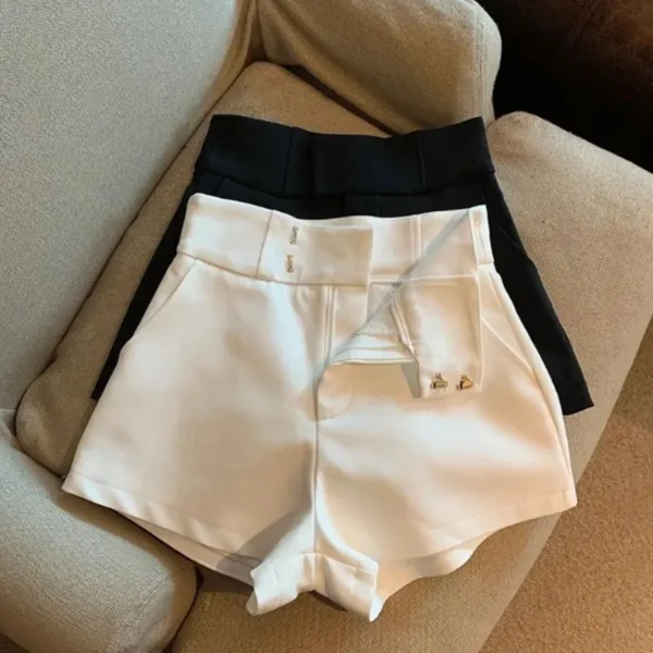 Women Shorts Mooyufon Black Shorts Women Harajuku Elegance High Waisted Shorts A Line Slim Casual Hot Girl Straight Pants Sexy - Imagen 3