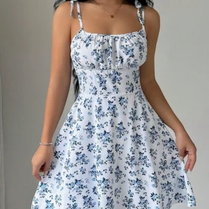 Women's Summer Floral Spaghetti Strap Beach Short Dress,Womens Dresses,Woman Clothing,Woman Clothes,Sundress,New In Dress 2025