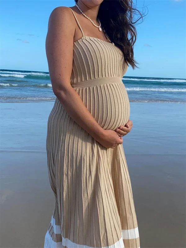 Tossy Backless Ribbed Maxi Dress For Women Summer New Holiday Party Stretch High Waist Bodycon Maternity Dresses Knit Sundress - Imagen 6