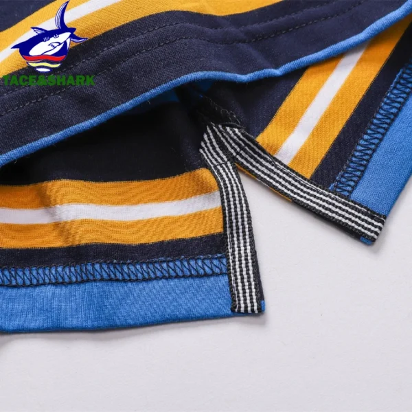 TACE&SHARK High-Quality Men's Polo Shirt - Comfortable Striped Design in Blue and Orange for Casual and Sporty Style Polo Homme - Imagen 6