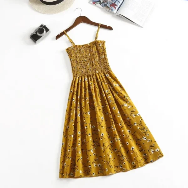 Summer Chiffon Camisole Sleeveless Dress Women Mini Dresses Fashion Elastic Waist Casual Spaghetti Strap Dresses Vestidos Girls - Imagen 5