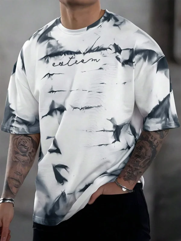 3d printing summer new men's casual simple short-sleeved T-shirt polyester fiber comfortable breathable printed short-sleeved