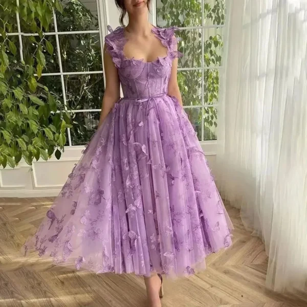 2024 Spring Summer New Women's Clothing Tulle Spaghetti Straps Sleeveless High Slit Dress Lace Up Back