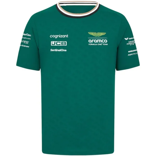 Formula1 Team Racing 2024 New Green Summer Men's Breathable T-Shirt Outdoor Sports Team Casual Short Sleeves T Shirt For Men - Imagen 2