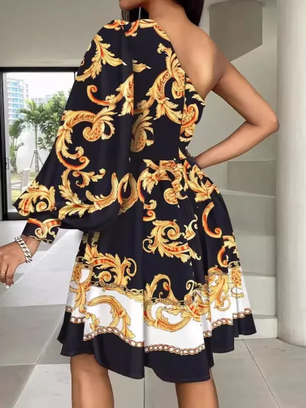 New Boho Print Women Dress Spring Fashion Sexy Off Shoulder Office Elegnat Casual Dresses Female Sweet Party Dress Robe Femme - Imagen 4
