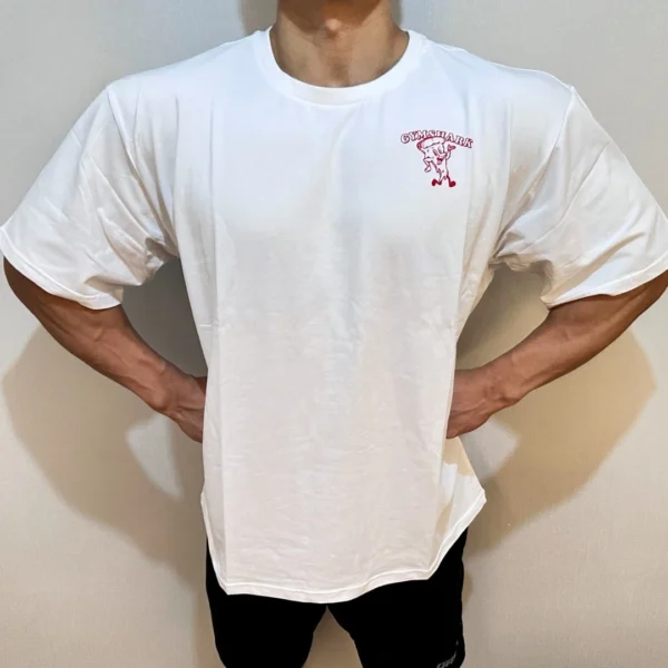 Europe and the United States GYM running hip hop sports fitness casual summer loose men's T-shirt top girls T-shirt lovers - Imagen 3