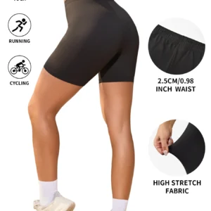 Women's Super Soft Biker Shorts High Stretchy No See Through Workout Running Yoga Athletic 6"Inseam Push Up Gym Fitness Pants