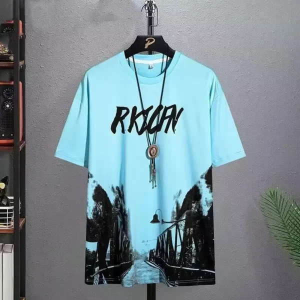 T-shirt for Men Hoodies Summer Men Clothing Cartoon Casual Harajuku Streetwear Print Hooded Top Short Sleeve Sweatshirts Men - Imagen 3