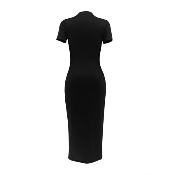 Women's Sexy Long Tshirt Short Sleeved Summer Plus Size Black Dress Black Print Tshirts dress Fashion White T-shirt Cas - Imagen 3