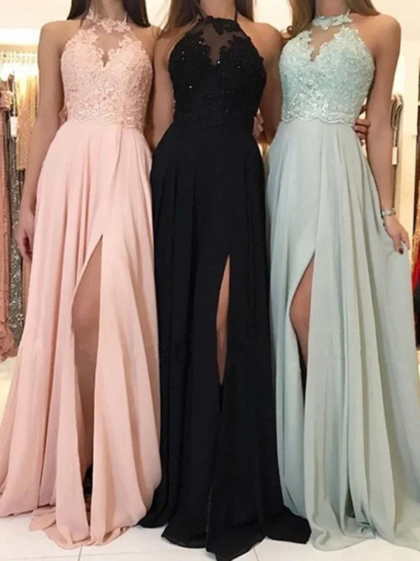Dress Women Wedding Sexy Halter Lace Floral Sleeveless High Waist Evening Long Dresses Gown Vestidos Slim Fit Elegant 2024 - Imagen 4