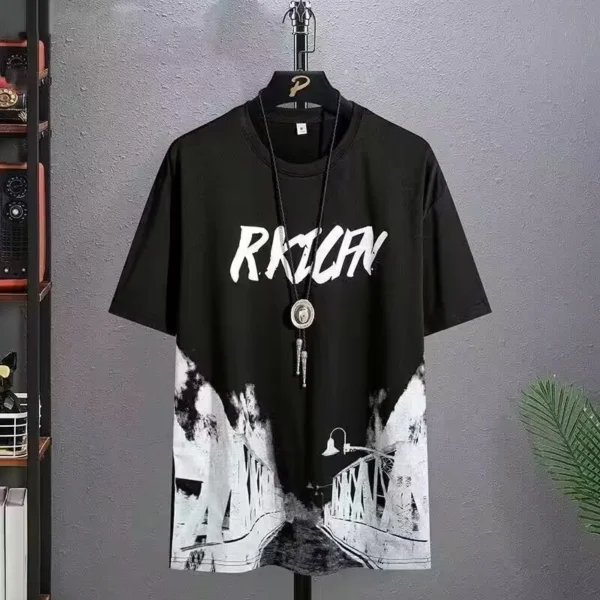 T-shirt for Men Hoodies Summer Men Clothing Cartoon Casual Harajuku Streetwear Print Hooded Top Short Sleeve Sweatshirts Men - Imagen 2